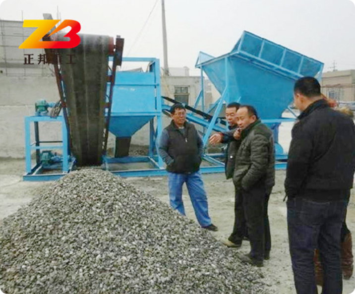 河南客戶訂購的小型滾筒式洗石機